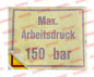 Preview: 92625 Aufkleber  "max.Arbeitsdruck 150 bar"